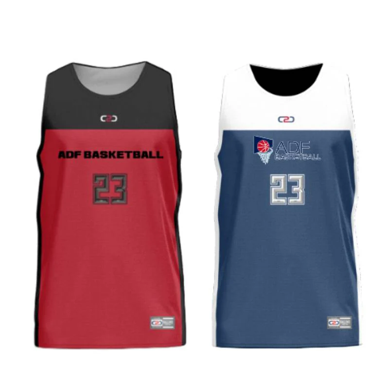 ADF Basketball Core Reversible Basketball Singlet Navy/Red