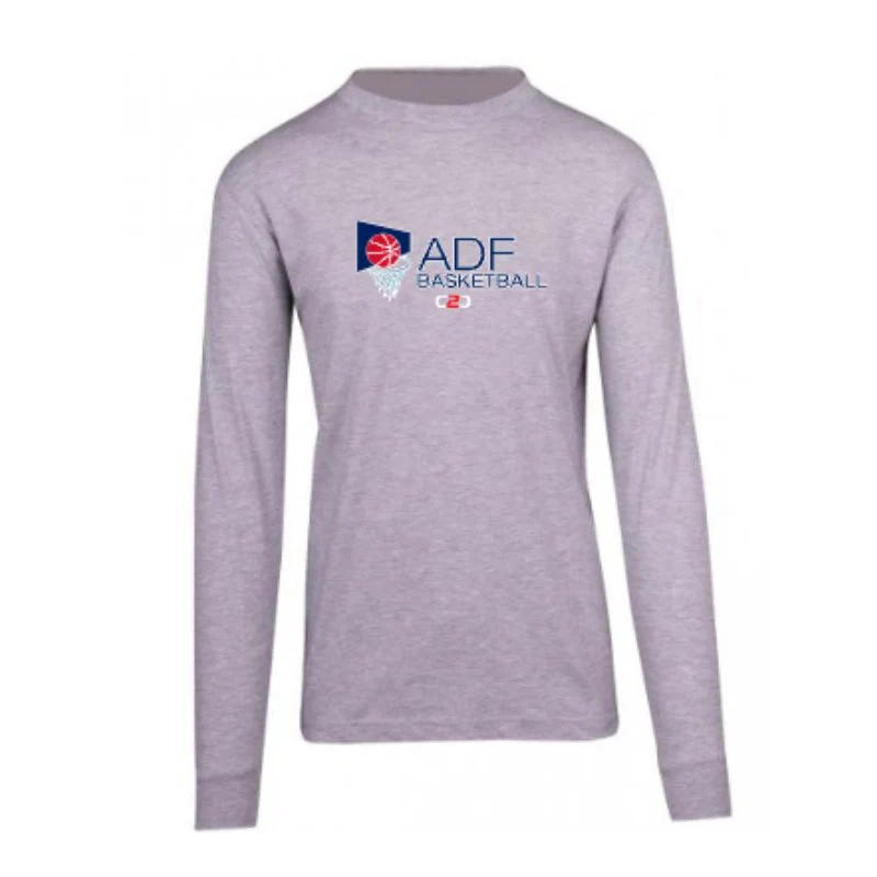 ADF Basketball Long Sleeve Tee Grey Marl