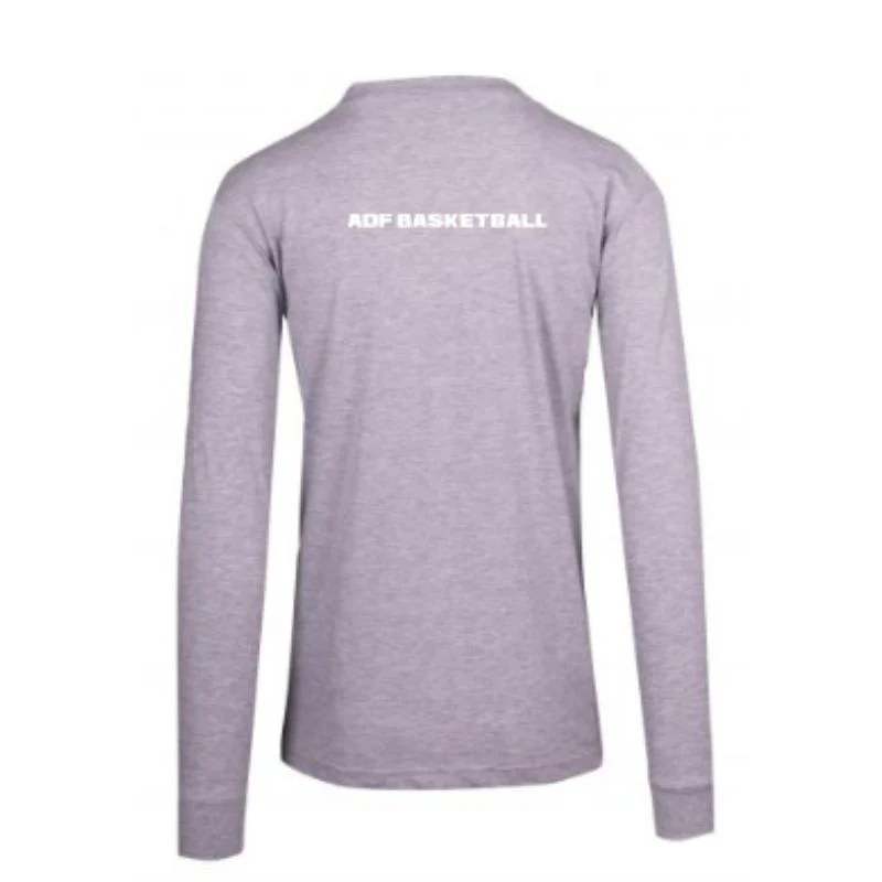 ADF Basketball Long Sleeve Tee Grey Marl - Image 2
