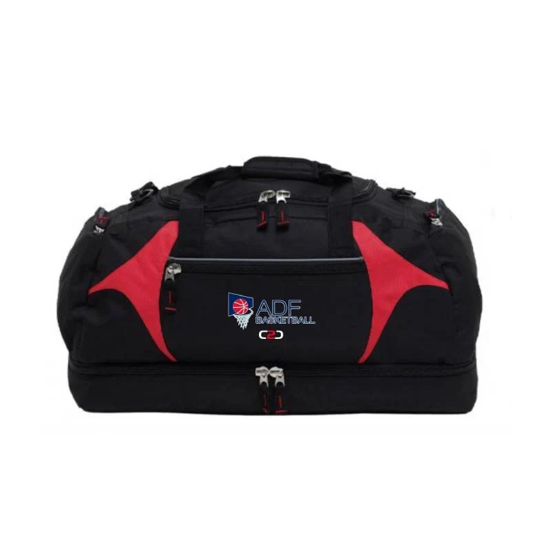 ADF Basketball Overnight Bag Black Red