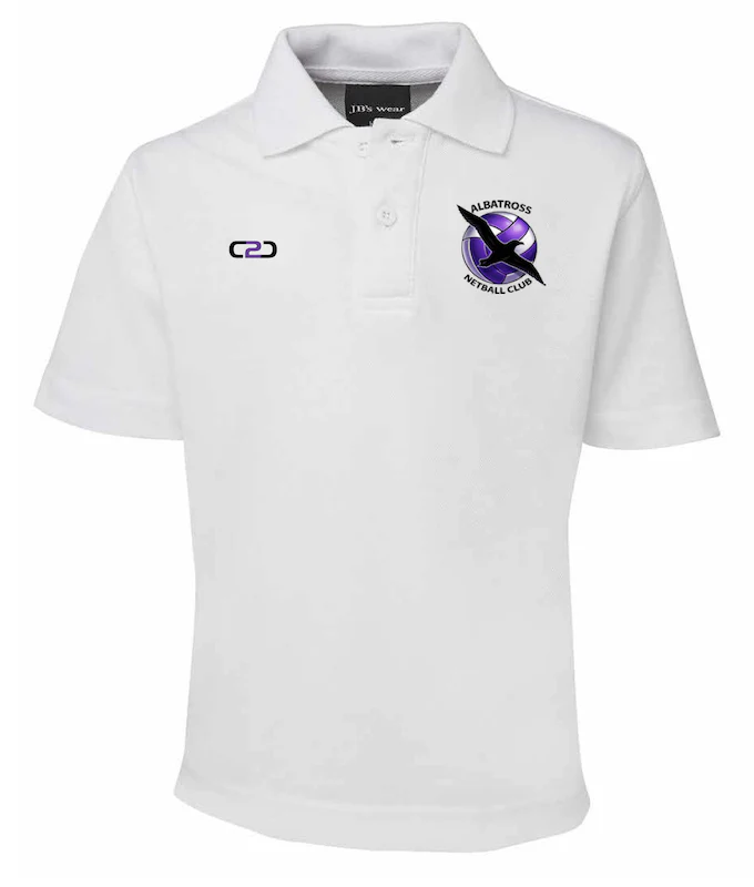 Albatross Netball Kids Polo White