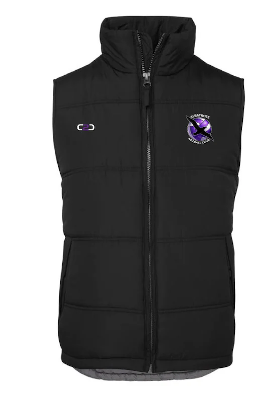 Albatross Netball Puffer Vest Black
