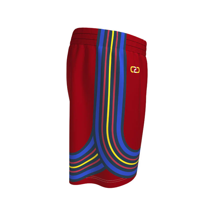 All Star '25 Inspired Core Basketball Pro Shorts Design Your Own Custom Red Team - Image 3