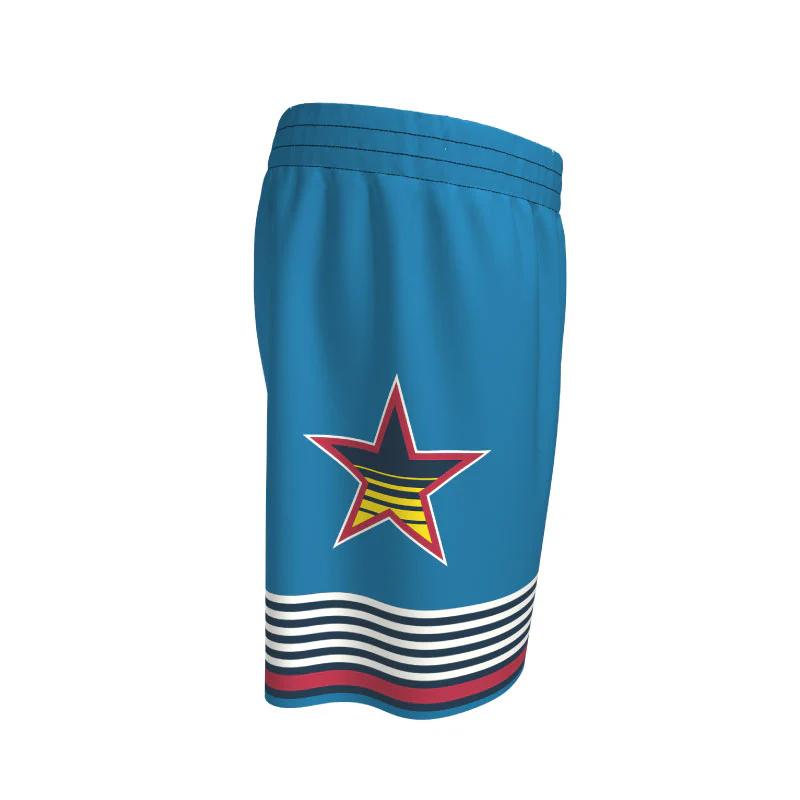 All Star '25 Inspired Core Basketball Pro Shorts Design Your Own Custom Blue Team - Image 3
