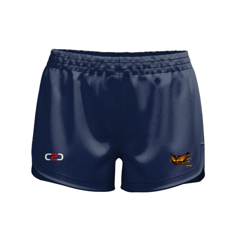 Balmain Wolverines High Thigh Curved Shorts Womens Girls Navy