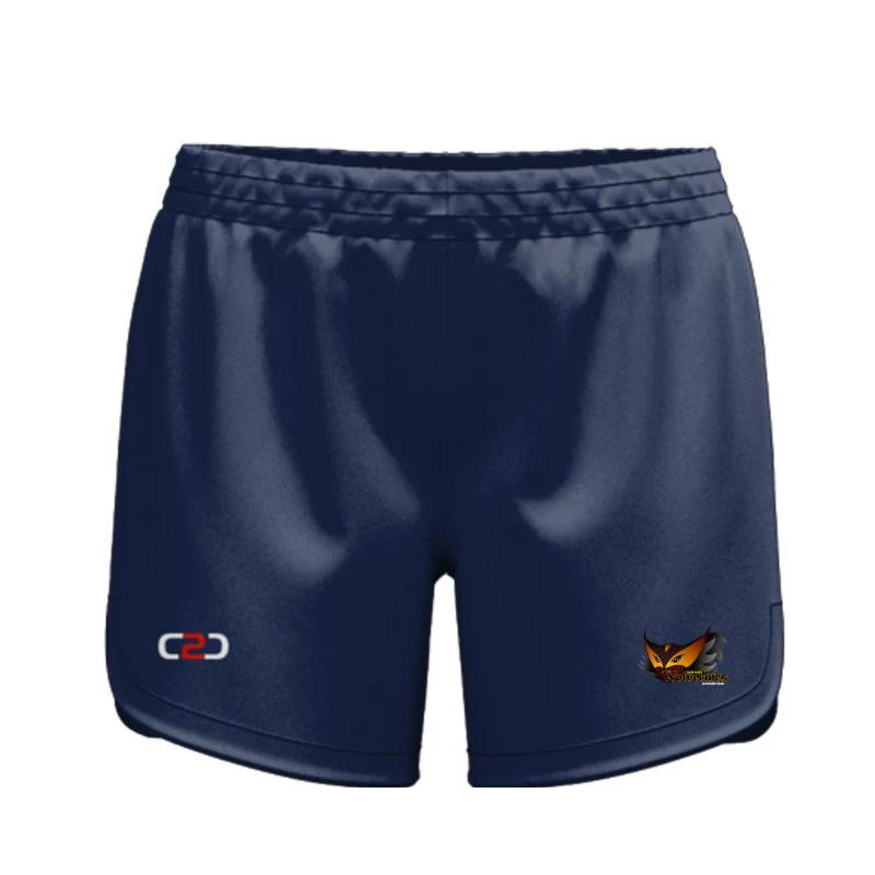Balmain Wolverines Pro Curved Shorts Womens Girls Navy