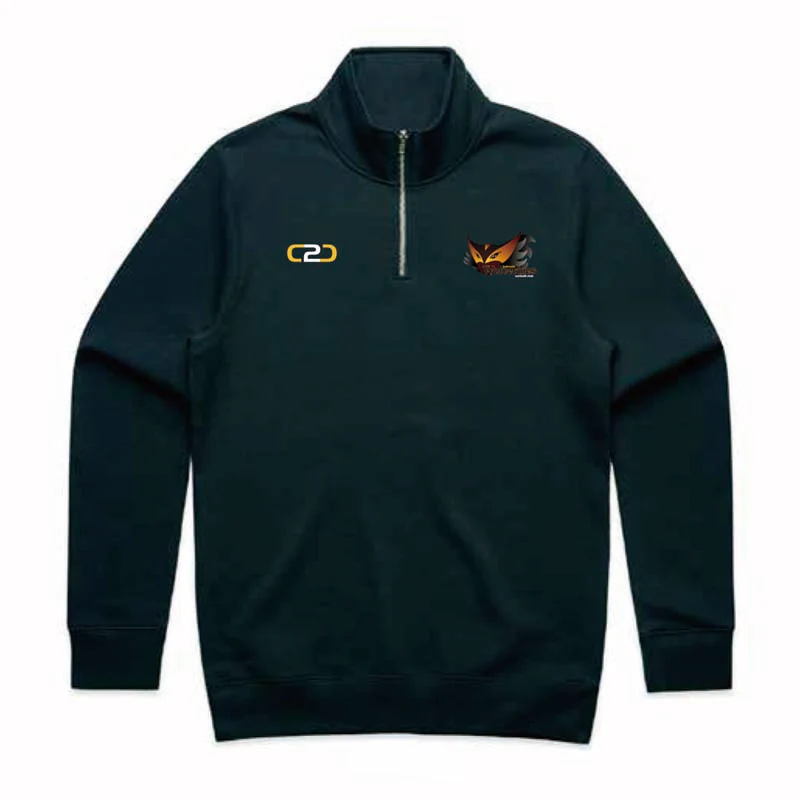 Balmain Wolverines Stencil Half Zip Crew Mens