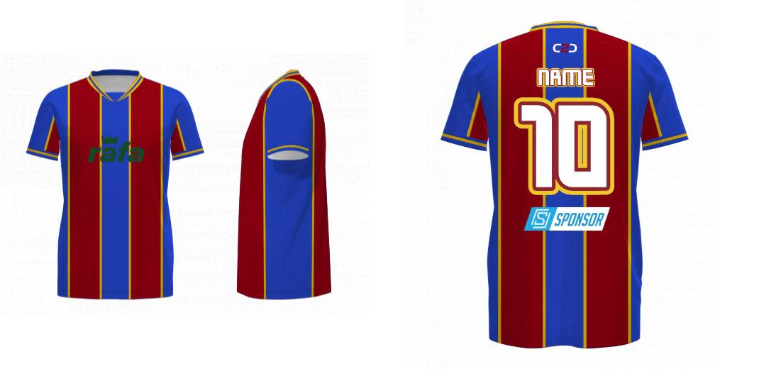 Barcelona Core Soccer Jersey Insert V Neck Design Your Own Custom