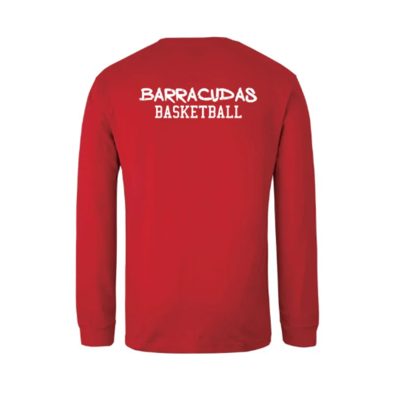 BDC Barracudas Adults LS Red Cotton Tee - Image 3