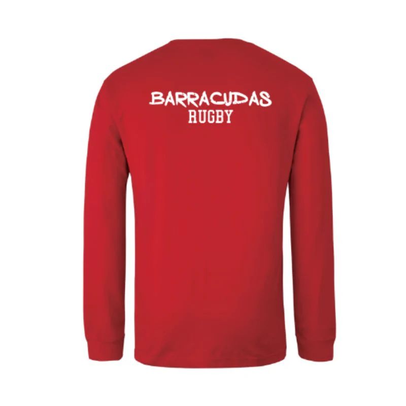 BDC Barracudas Adults LS Red Cotton Tee - Image 4