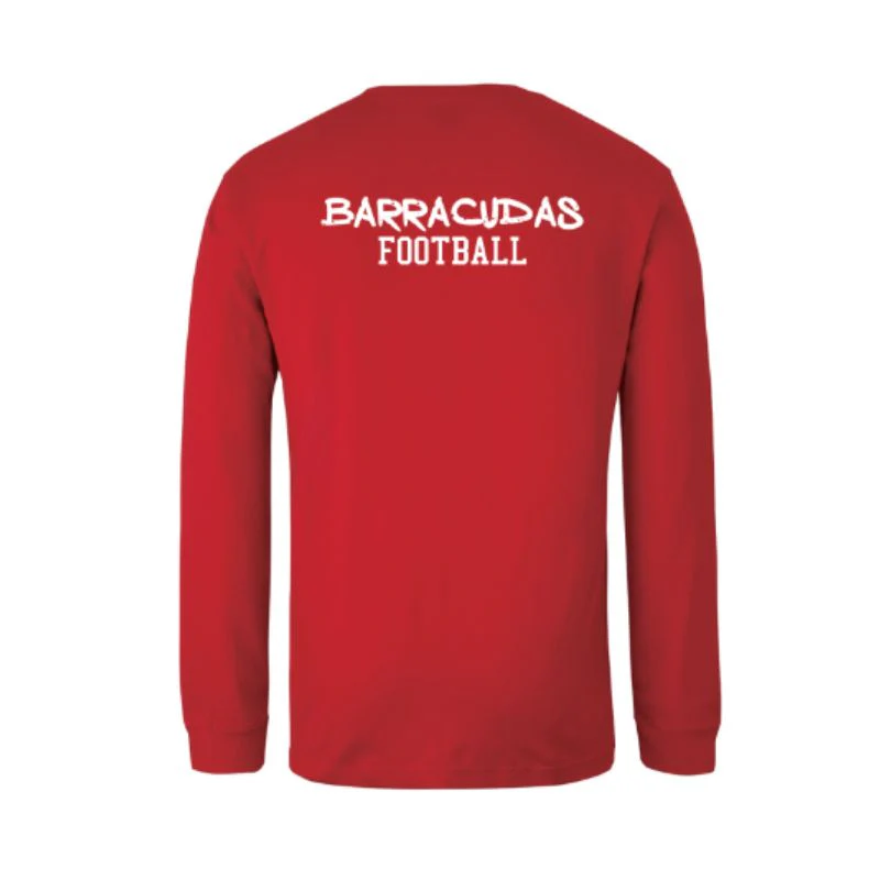BDC Barracudas Adults LS Red Cotton Tee - Image 5