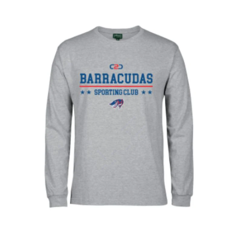 BDC Barracudas Adults LS 13% Marle Grey Cotton Tee