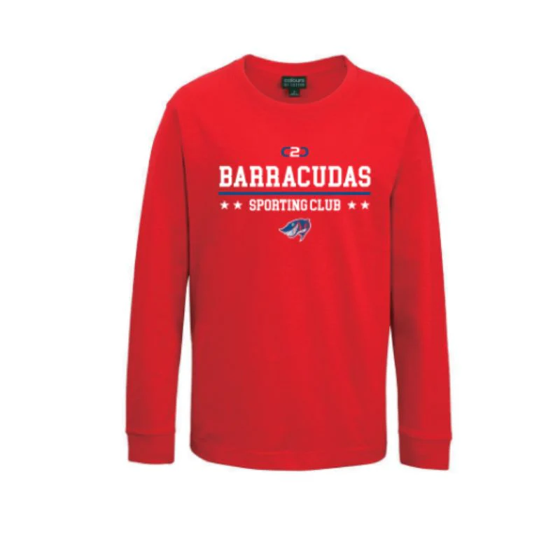 BDC Barracudas Kids LS Red Cotton Tee