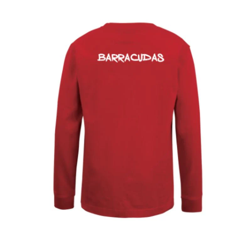 BDC Barracudas Kids LS Red Cotton Tee - Image 2
