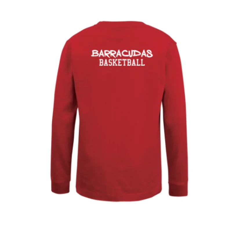 BDC Barracudas Kids LS Red Cotton Tee - Image 3
