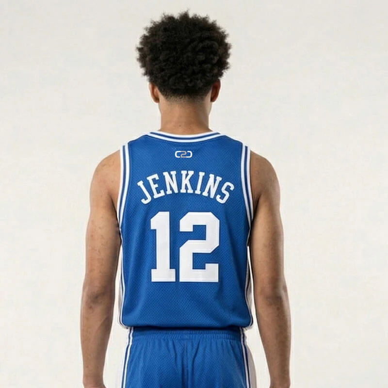 Custom Blue Core Basketball Singlet - Image 2