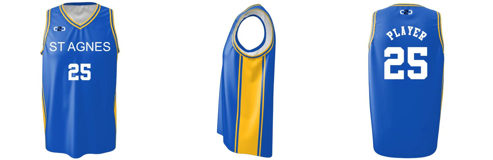 Blue Core V-Neck Basketball Singlet Design Your Own Custom