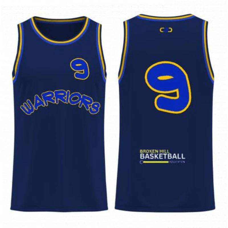 Broken Hill Basketball Core Reversible Singlet Royal Navy - Image 2