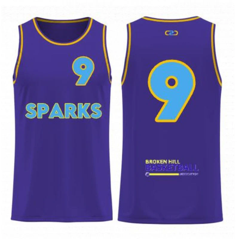 Broken Hill Basketball Core Reversible Singlet Sky Purple - Image 2