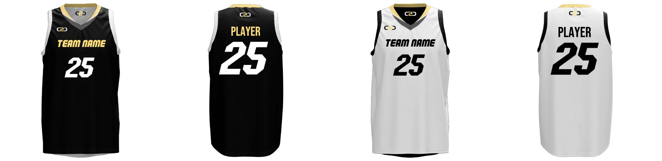 Buffaloes Core V-Neck Reversible Basketball Singlet Black and White Design Your Own Custom