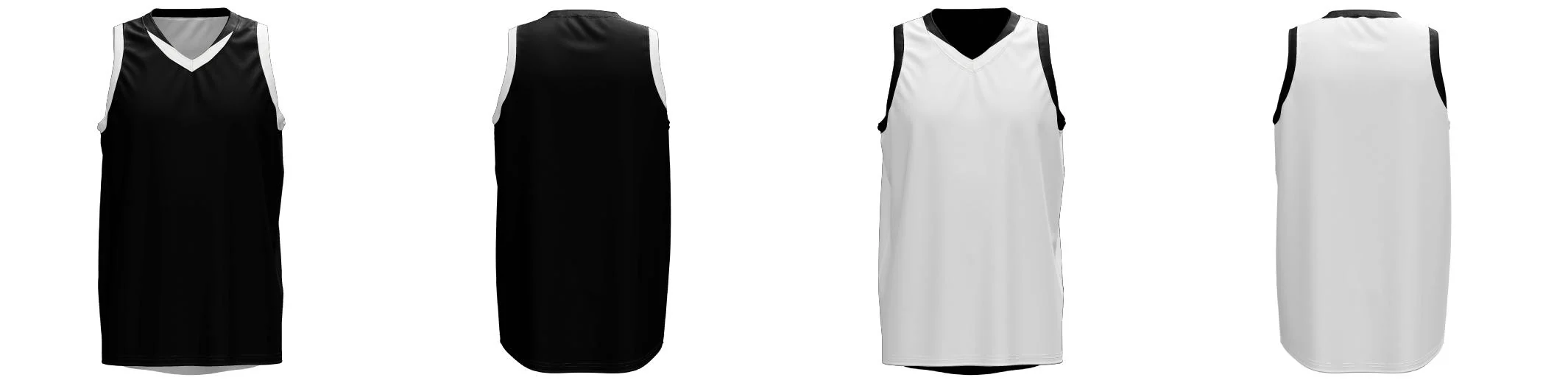 Buffaloes Core V-Neck Reversible Basketball Singlet Black and White Design Your Own Custom