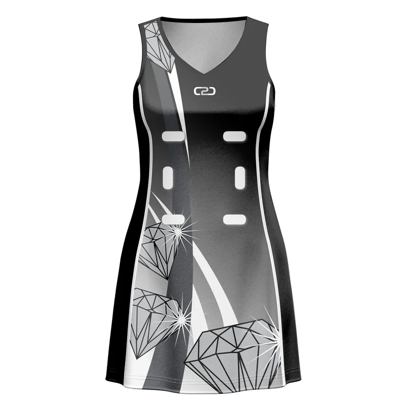 Black Diamonds Core Netball Dress Custom Design Your Own