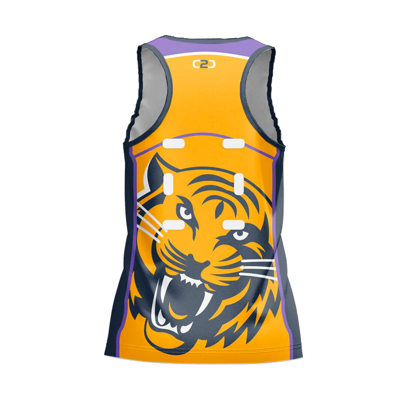 Tiger Netball Singlet Ladies Racerback Design Your Own Custom - Image 2
