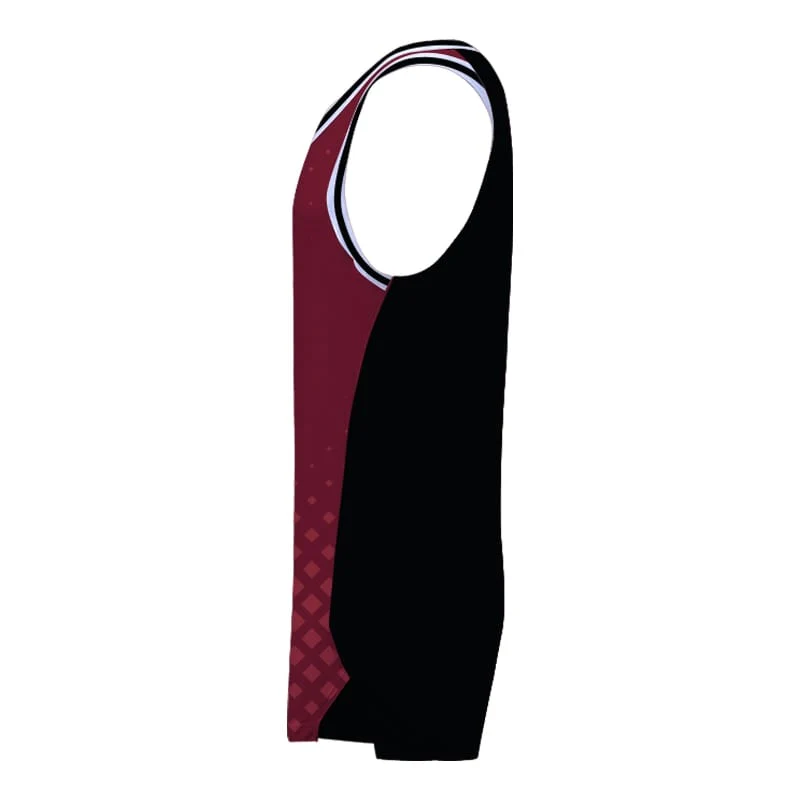 Custom Crimson Slimfit Hp Split Basketball Singlet - Image 2