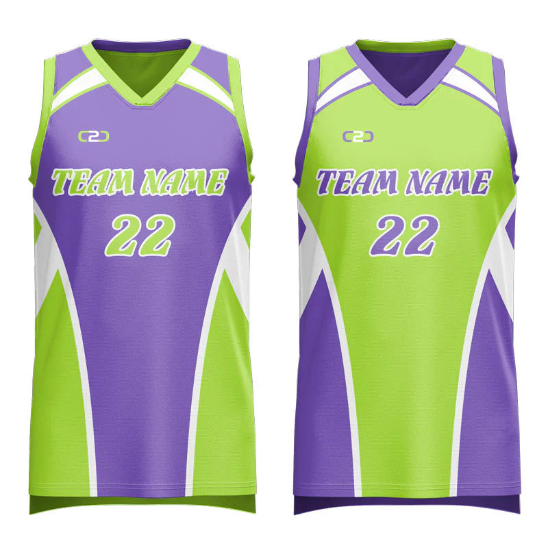Custom Stripe Reversible Slimfit Hp V Neck Basketball Singlet
