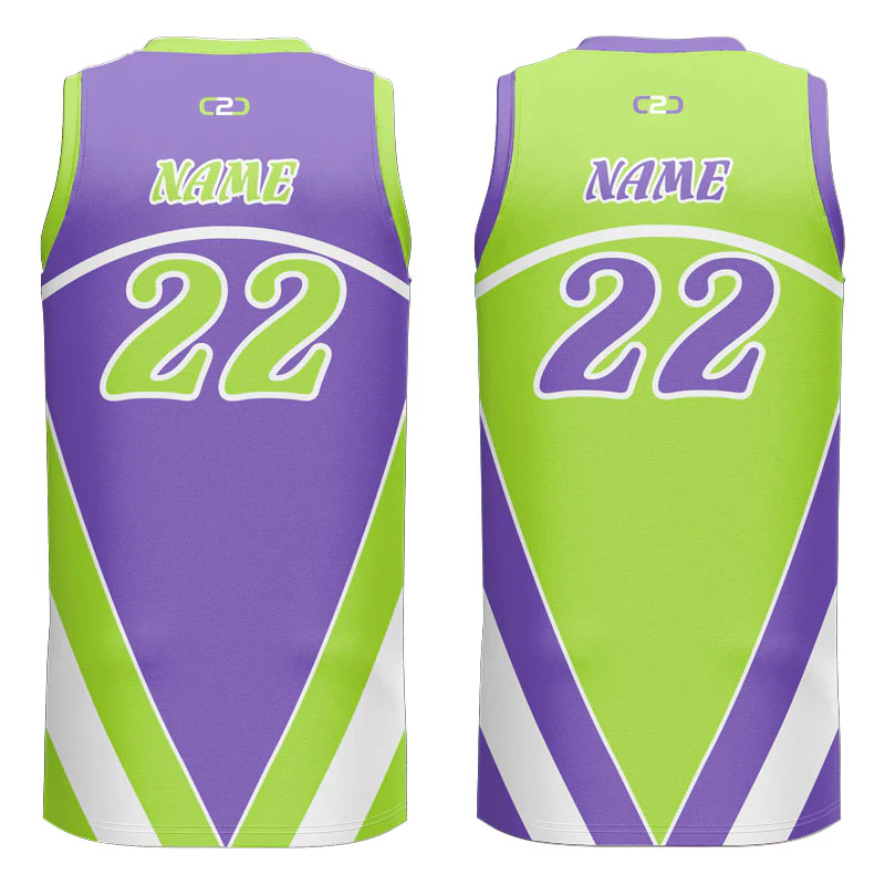 Custom Stripe Reversible Slimfit Hp V Neck Basketball Singlet - Image 2