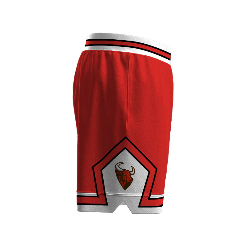Chicago Deluxe Core Red Basketball Shorts Pockets Plus Lining Design Your Own Custom - Image 3