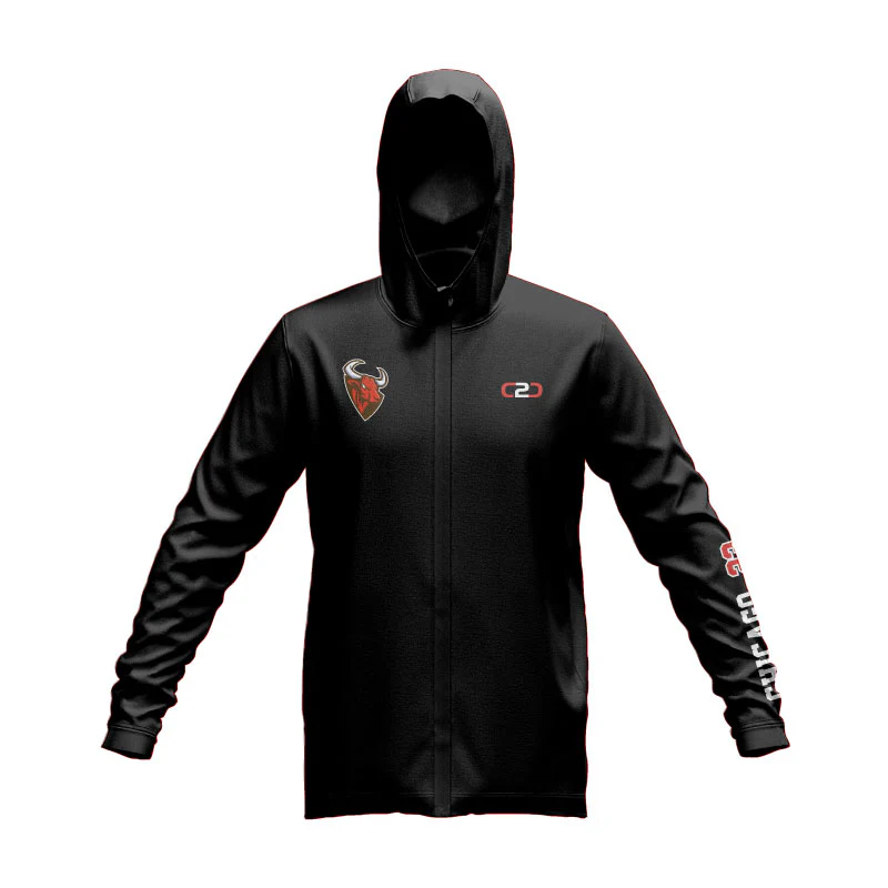 Chicago Glide SlimFit HP Tech Zip Hoodie (Black / Red)