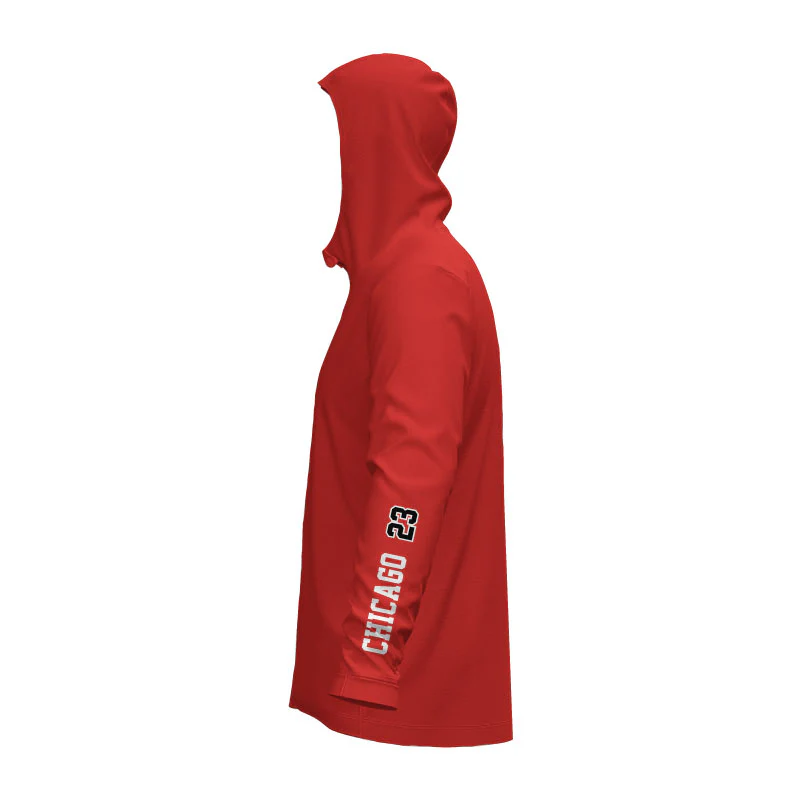 Chicago Glide SlimFit HP Tech Zip Hoodie (Black / Red) - Image 6