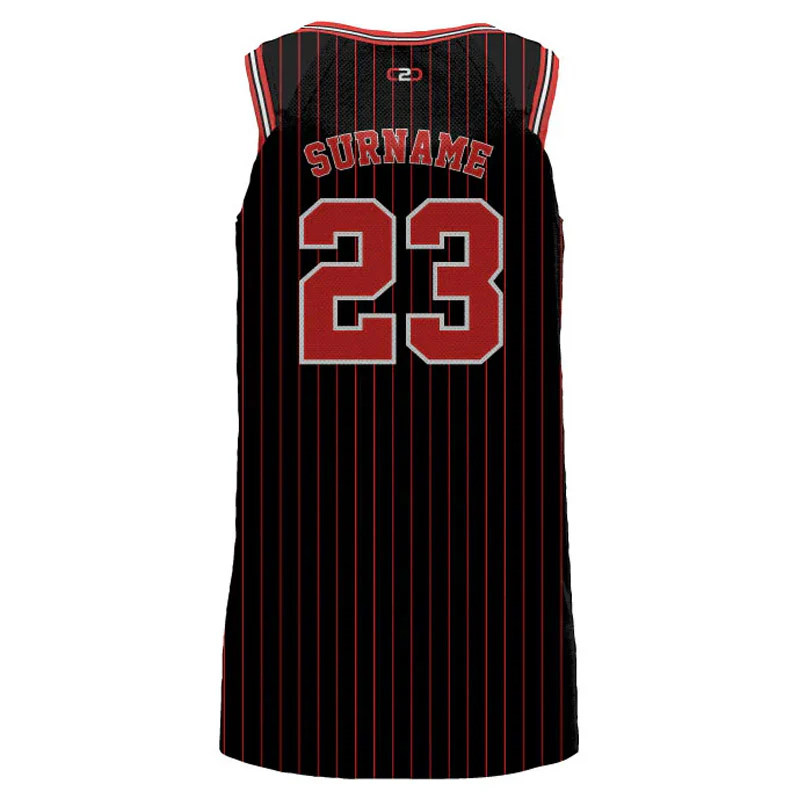Custom Chicago Slimfit Hp Split Basketball Singlet Black - Image 2