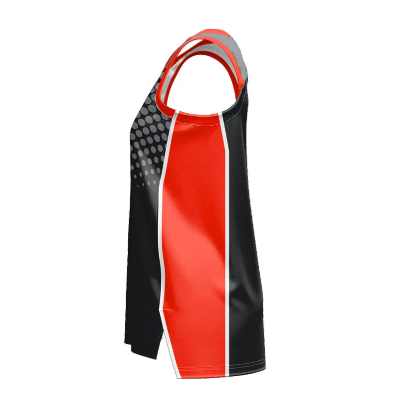 Custom Alpha Ladies Slimfit Hp Split Basketball Singlet - Image 2