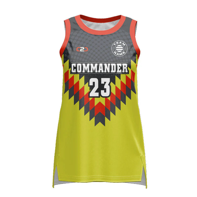 Custom Commander Ladies Slimfit Hp Split Basketball Singlet