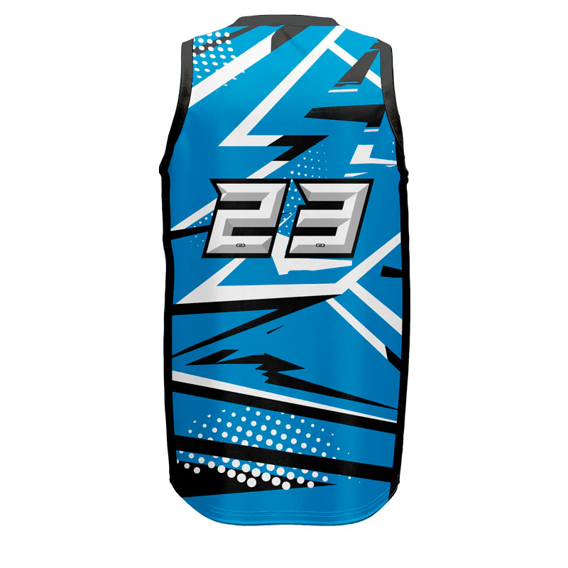 Custom Dream Azure Core Basketball Singlet - Image 2