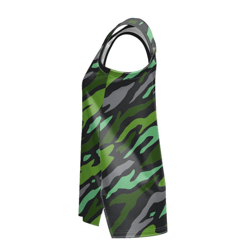 Custom Sniper Ladies Slimfit Hp Split Basketball Singlet - Image 2