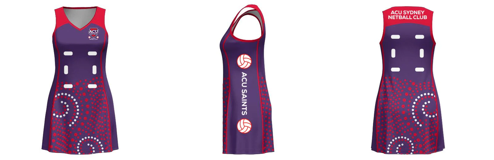 Dot Core Netball Dress Custom Design Your Own