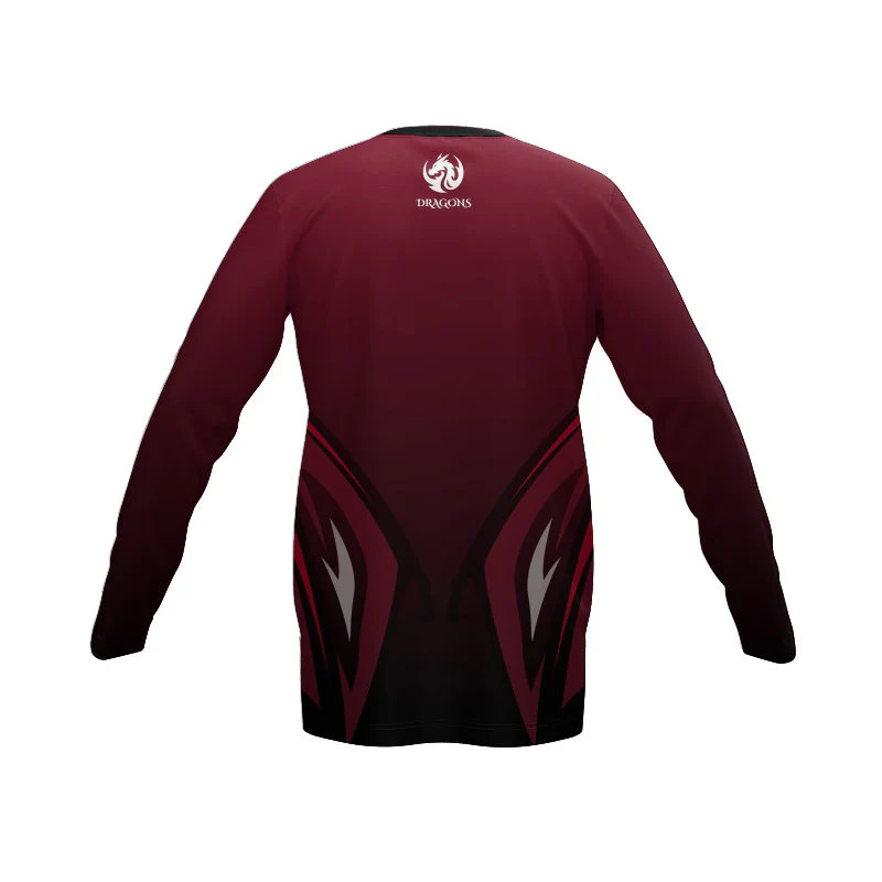Dragons SlimFit HP Long Sleeve V Neck Warmup Shirt Design Your Own Custom - Image 3
