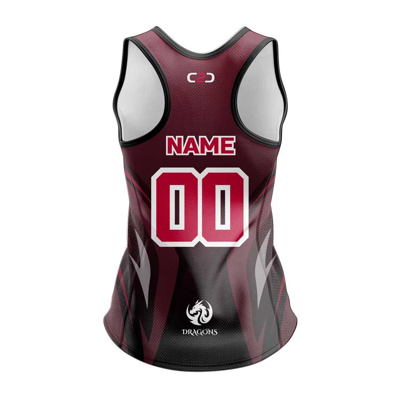 Dragons Sport Singlet Ladies Racerback Design Your Own Custom - Image 2