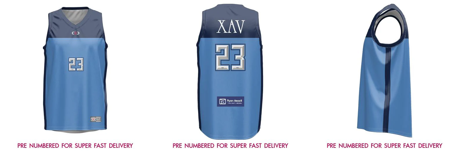 Dream Basketball Singlet Sky/Navy