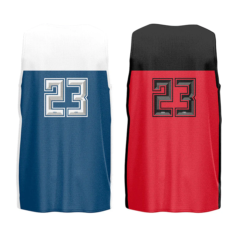Dream Reversible Numbered Basketball Singlet Navy/Red in Stock - Image 2