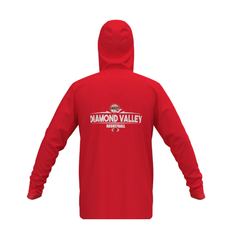 DVBA Diamond Valley Basketball SlimFit HP Tech Stretch Zip Hoodie Red - Image 7
