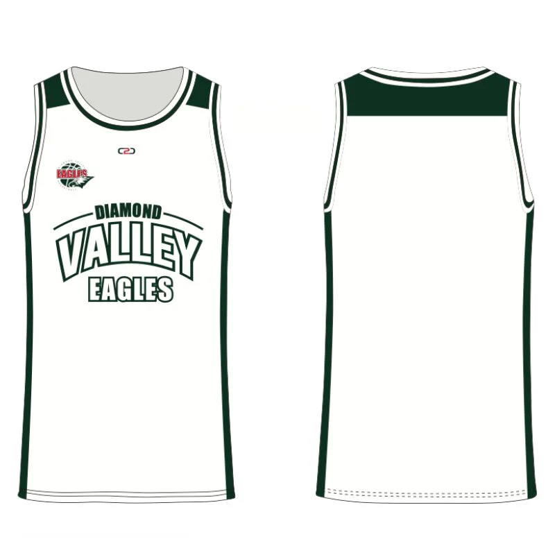 DVBA Junior Green and White Reversible Singlet - Image 2