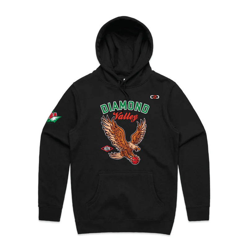 DVBA Retro Eagle Stencil Hoodie Adults Black