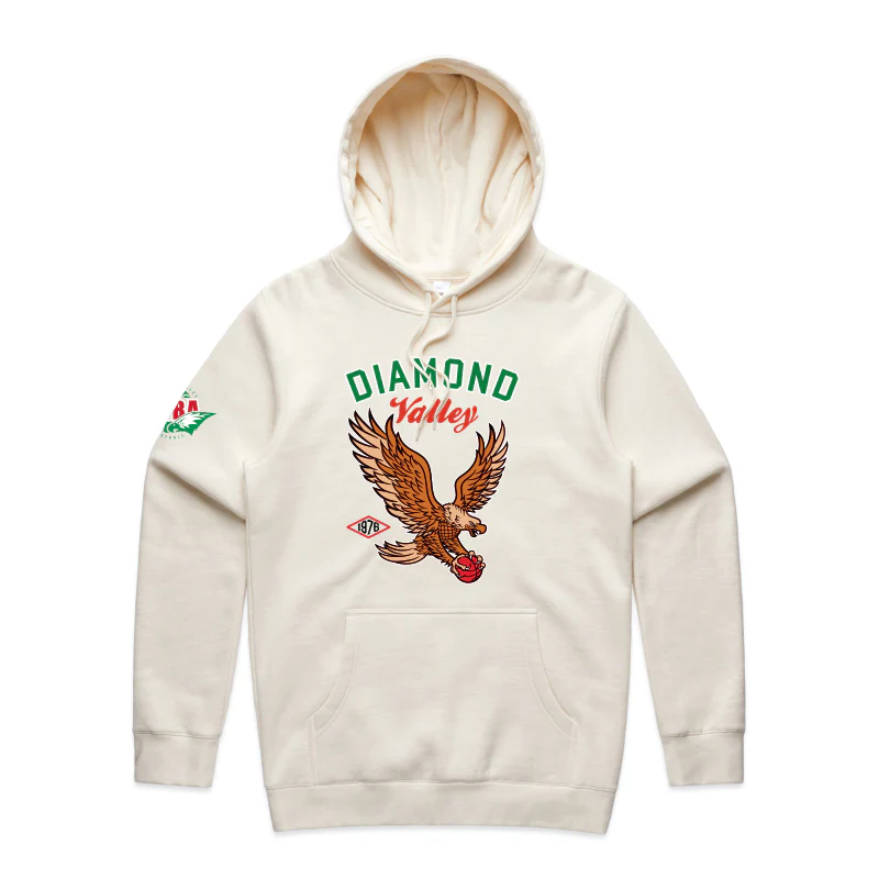 DVBA Retro Eagle Stencil Hoodie Adults Ecru