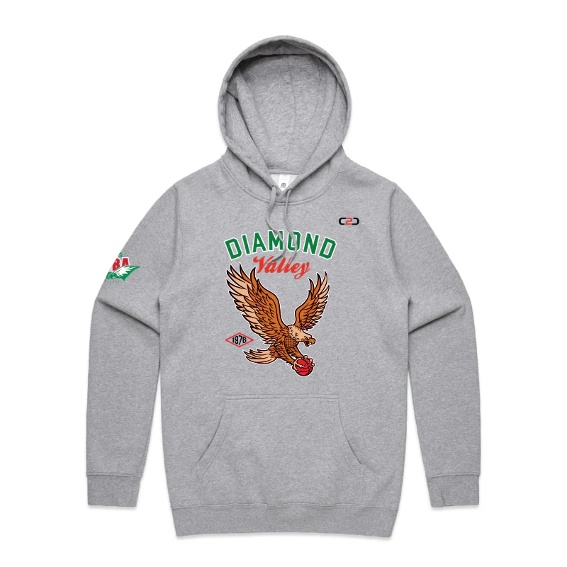 DVBA Retro Eagle Stencil Hoodie Adults Greymarle