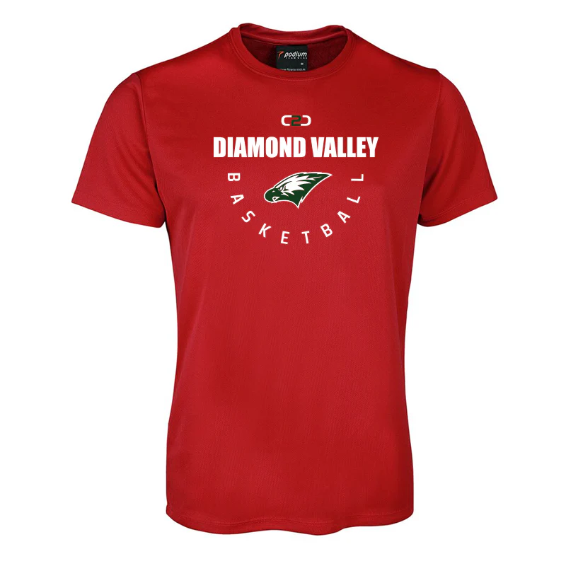 DVBA Jnr Eagles Warm Up Tee Red Kids Adults