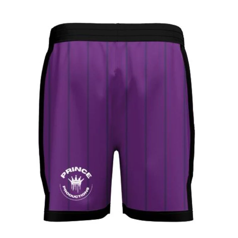 East Auckland Basketball Core Pro Shorts Purple Black Sponsor Logo - Image 2